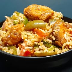 A picture of Schezwan Paneer Rice.