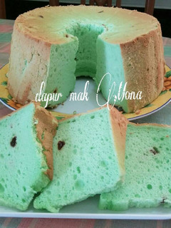 Foto resep Chiffon cake putel pandan kismis