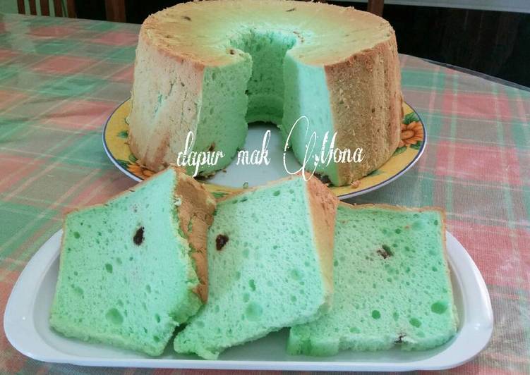 Chiffon cake putel pandan kismis