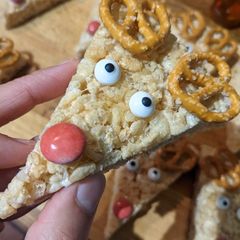 A picture of Rice crispie reindeer for Christmas 🦌🎄.