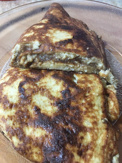 Una foto de Pancake de banana con azúcar