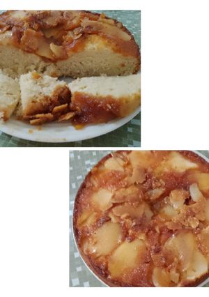 Una foto de Torta de pera invertida
