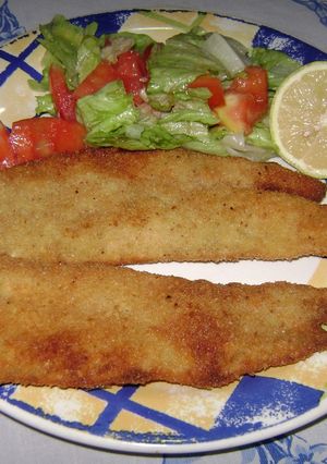 Una foto de Merluza frita al disco de arado