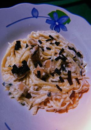 Foto resep Spaghetti alfredo with enoki