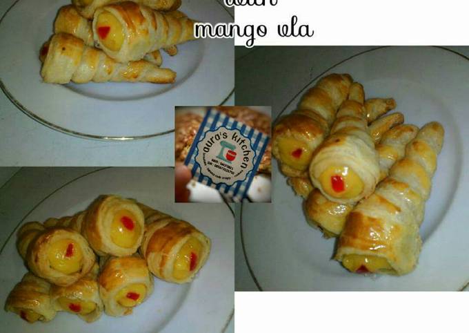 Resep Horn pastry with mango vla oleh Aura Riza - Cookpad