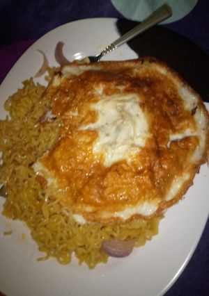 A picture of Indomie and Fried Egg.