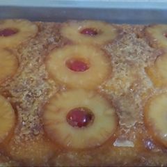 A picture of Pineapple upside down.