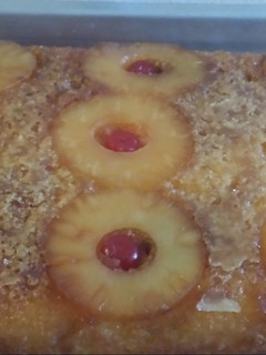 A picture of Pineapple upside down.
