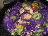 Salteado de mariscos con brócoli