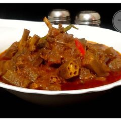 A picture of Bhindi Gosht Salan / Mutton Okra Curry.