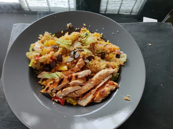 Easy Way Make Spicy chicken salad with couscous the So Delicious Really delicious