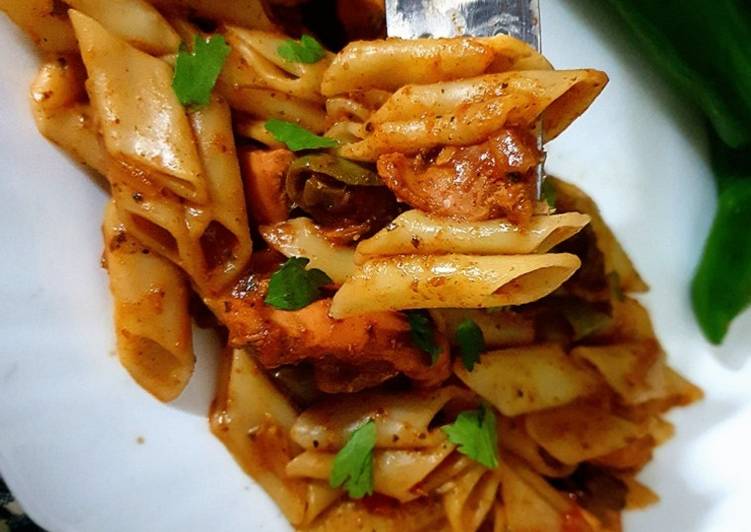 Easiest Way to Prepare Super Quick Homemade Tandoori chicken pasta