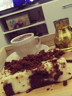 صورة لوصفة كيك مع طبقه مهلبيه