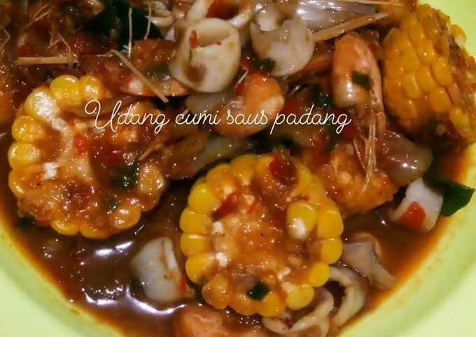 Udang cumi saus padang