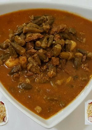صورة لوصفة بامية ورز