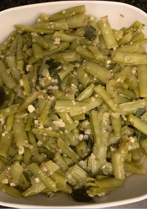 A picture of Gavar ki sabji (cluster beans).