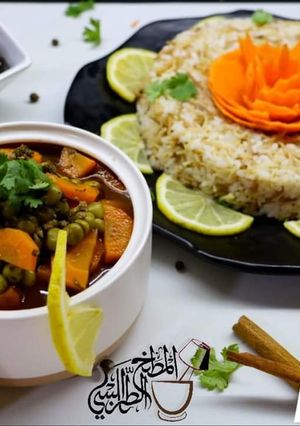 A picture of Stew_Bazela_jazar#Peas_carrots_stew.