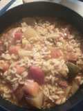 Roasted Vegetables, Alphabet, and Sausage Soup