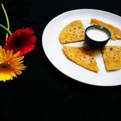 A picture of Bhutte ka kees ka paratha.