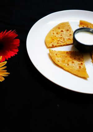 A picture of Bhutte ka kees ka paratha.