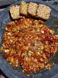 Tempe penyet sambal tomat kecap