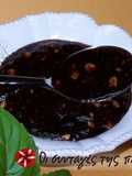 Fig jam with cocoa powder and roasted almonds