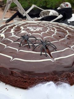 Una foto de Tarta Halloween telaraña