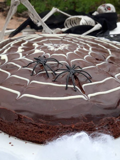 Una foto de Tarta Halloween telaraña