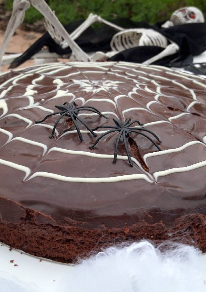 Una foto de Tarta Halloween telaraña