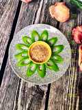 Boiled Snake Gourd with Sesame Salt Dip