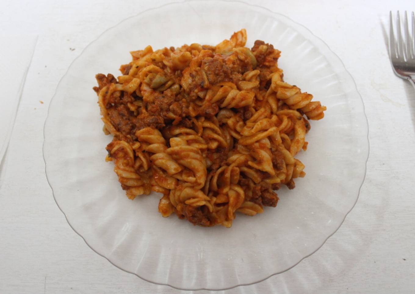 Espirales con carne picada