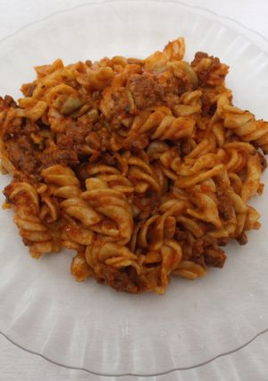 Una foto de Espirales con carne picada