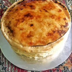 A picture of Creme brûlée Crêpes Cake.
