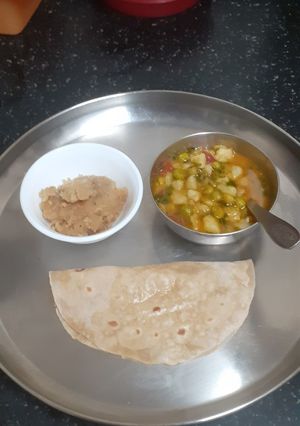 A picture of Indian flatbread (chapati) using soy milk.