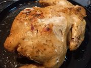 Una foto de pollo relleno al horno