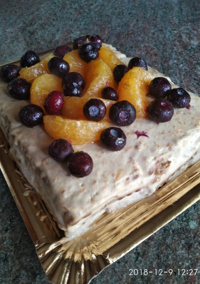 Una foto de Tarta de galletas y mandarina