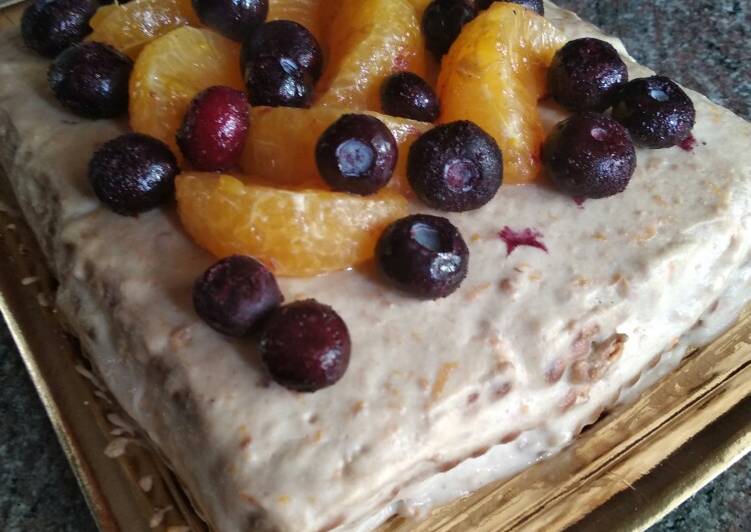 Tarta de galletas y mandarina
