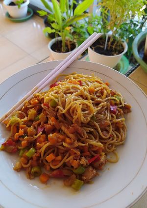 Foto resep Spaghetti Ayam Sayur