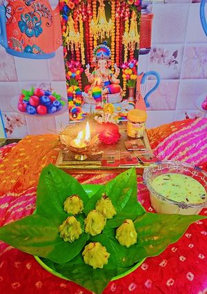 A picture of Instant kesar pista modak.