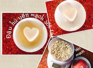 Hình của món Ăn dặm kiểu Nhật - Đậu hũ yến mạch sốt táo.