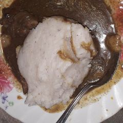 Miyan kuka da tuwo rice A picture of Miyan kuka da tuwo rice.