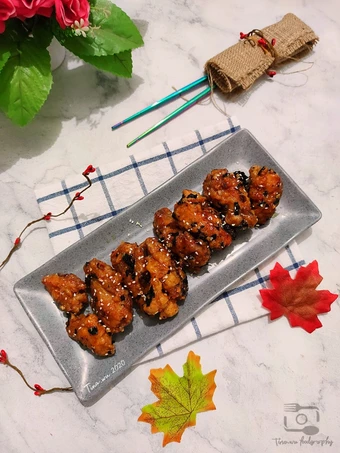 Cara Gampang Membikin Resep Korean honey butter fried chicken with seaweed and sesame yang Enak Banget Anti Ribet, Bikin Ngiler