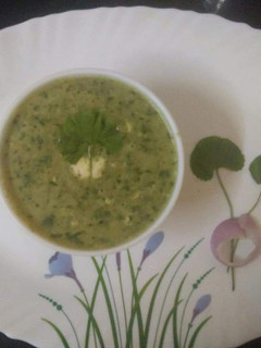 A picture of Brahmi leaves soup.