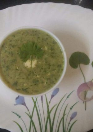 A picture of Brahmi leaves soup.