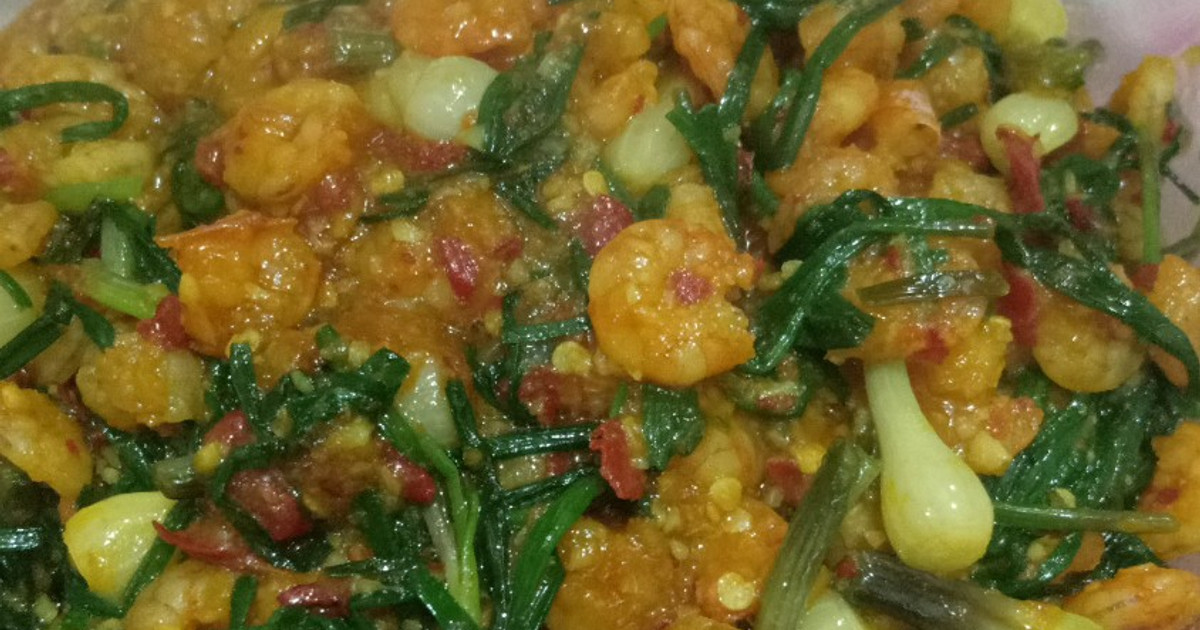 Resep Sambal Udang Daun Bawang Rambut Paling Mudah dan Enak