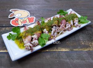 Hình của món Mực Sữa Hấp Thái.