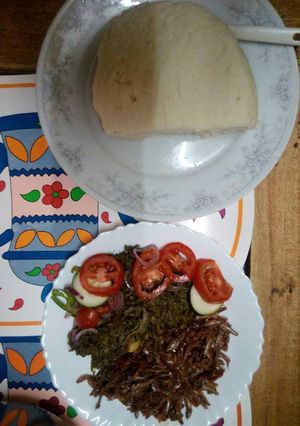 A picture of Omena and ugali.