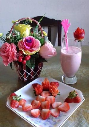 Hình của món Sinh tố dâu tây.