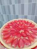 9. Pie susu teflon stroberi (takaran sendok)