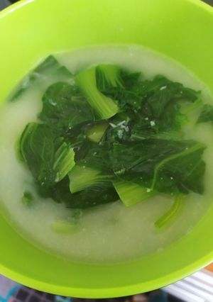 Foto resep Bobor sawi hijau (pokcoy) sederhana dan mudah